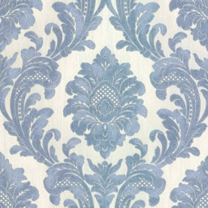 Fine Decor Milano Papier peint damassé bleu denim anthracite (M95586)