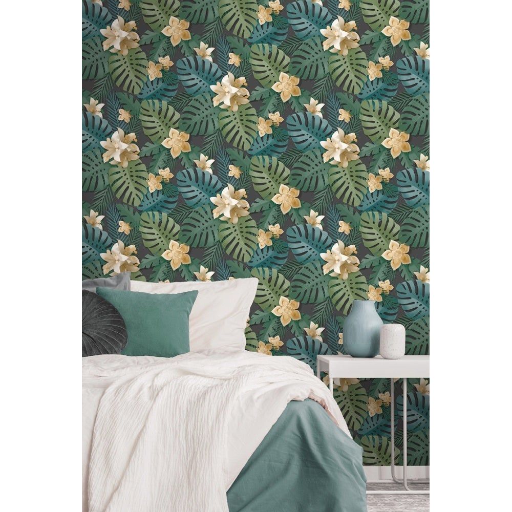 Papel pintado tropical con dimensiones de decoración fina