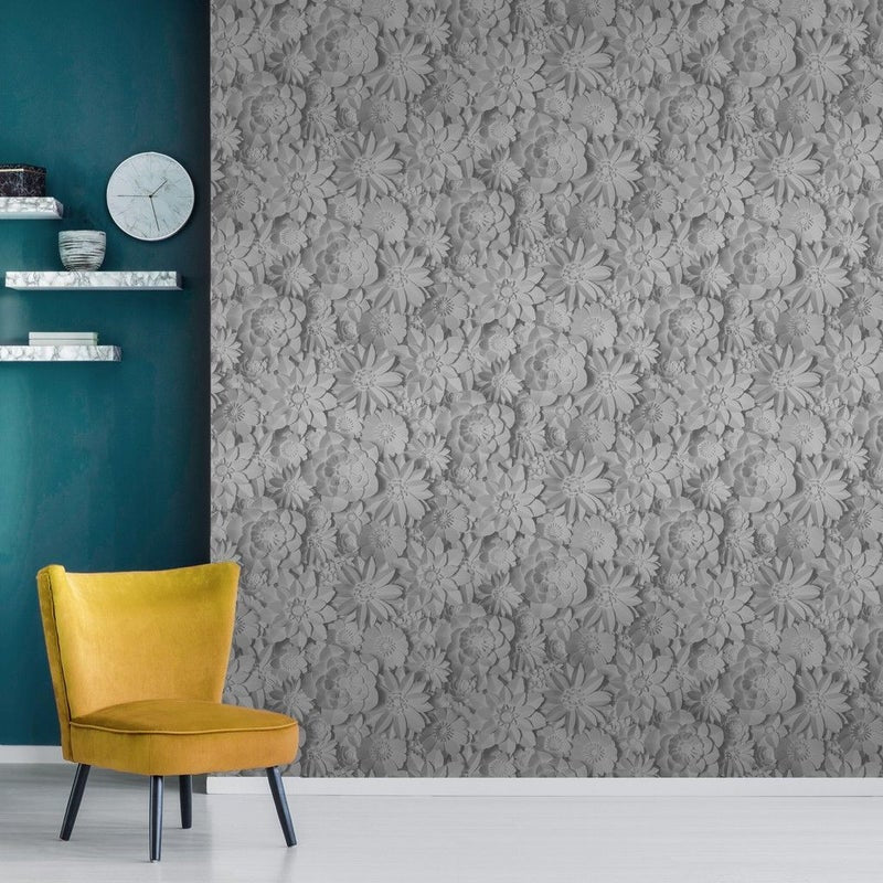 Papel pintado floral de dimensiones de decoración fina