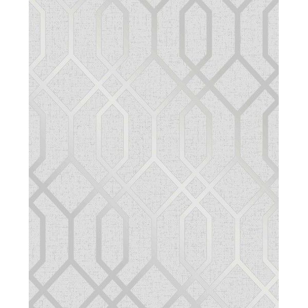 Fine Decor Quartz Trellis Silver Wallpaper (FD42304)
