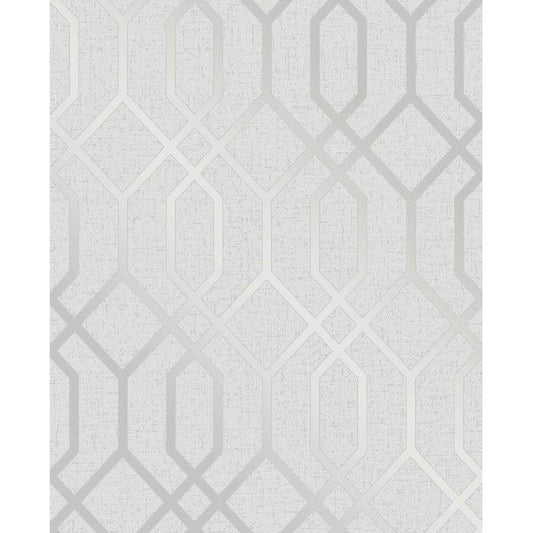 Fine Decor Quartz Trellis Silver Wallpaper (FD42304)