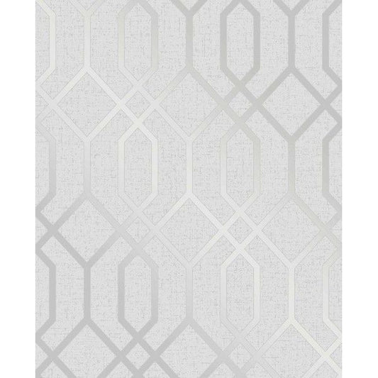 Papel tapiz plateado con enrejado de cuarzo y decoración fina (FD42304)