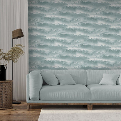 Muriva Tropical Landscape Teal Wallpaper (188501)