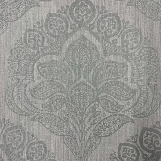 Belgravia Oria Damask Silver Wallpaper (6735)