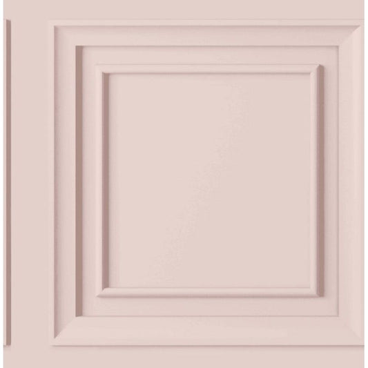 Papel pintado rosa rubor con panel de madera Graham &amp; Brown (114862)