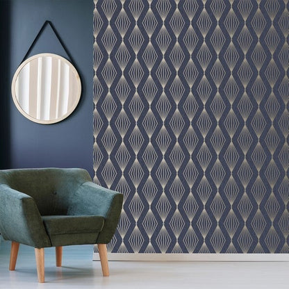 Graham & Brown Marquise Geo Sapphire Wallpaper (111312)