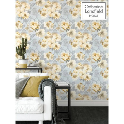 Muriva Catherine Lansfield Papier peint ocre floral dramatique (165551)