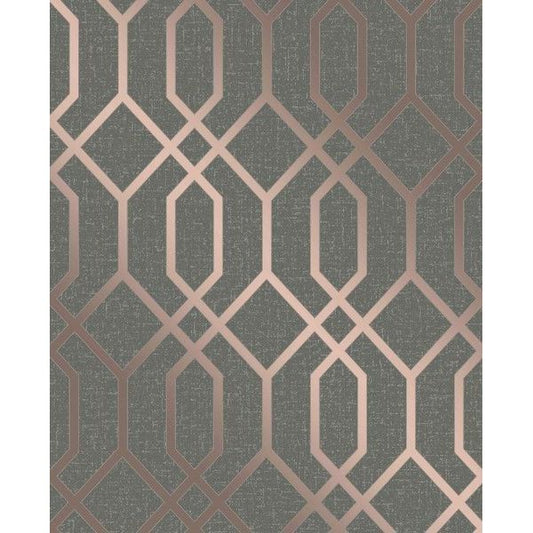 Papel tapiz de cobre con enrejado de cuarzo y decoración fina (FD42307)