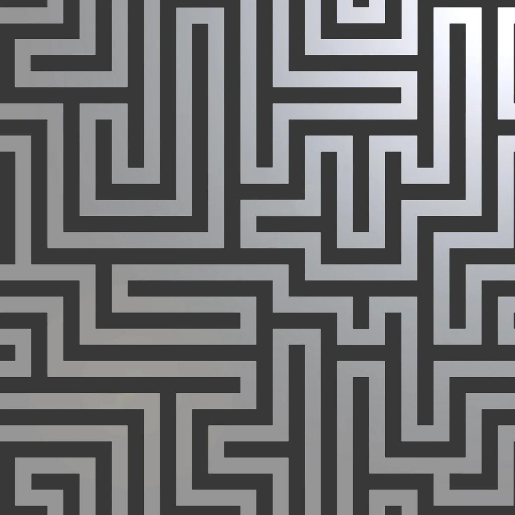 Holden Glistening Maze Black Wallpaper (12912)