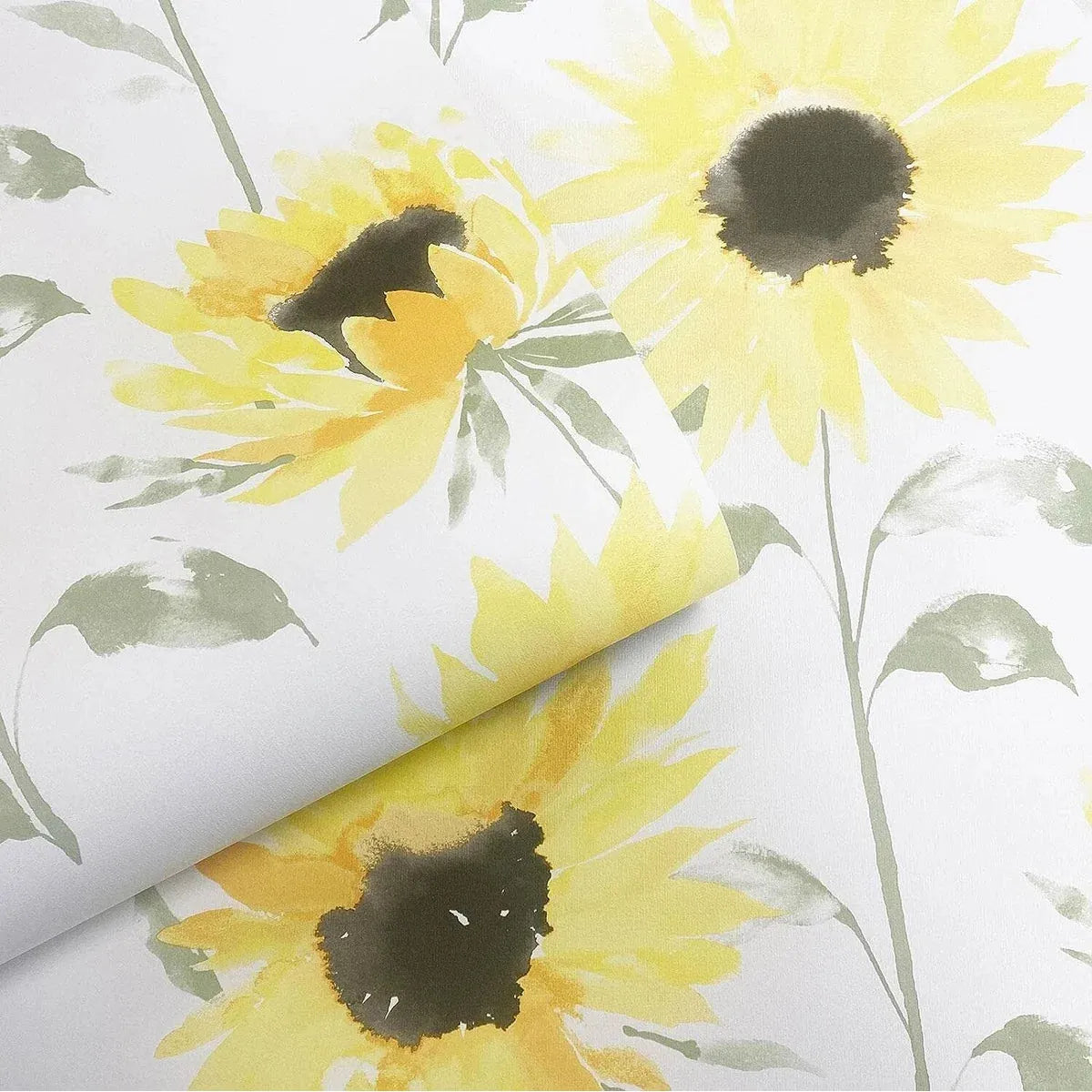 Muriva Painted Sunflowers Yellow Wallpaper (206521)