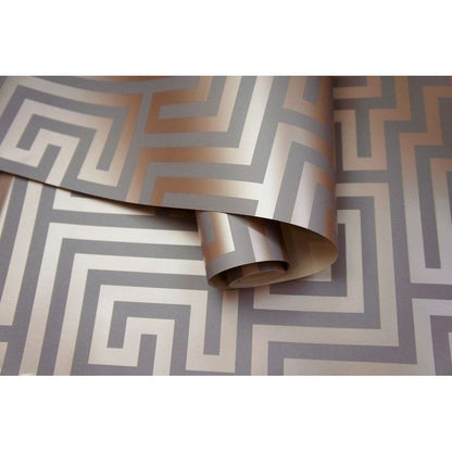 Holden Glistening Maze Rose Gold Wallpaper (12914)