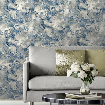 Muriva Elixir Blue Wallpaper (166504)