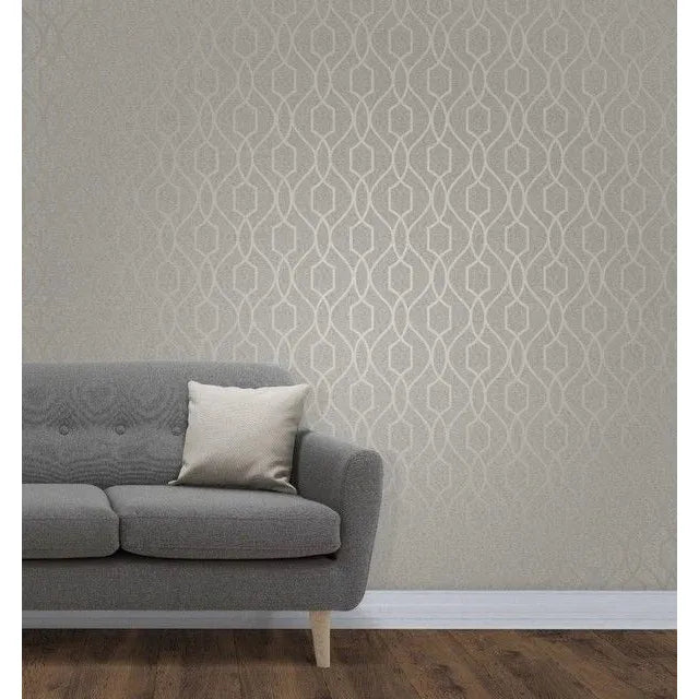 Fine Decor UK Apex Trellis Taupe/Grey Wallpaper (FD41997)