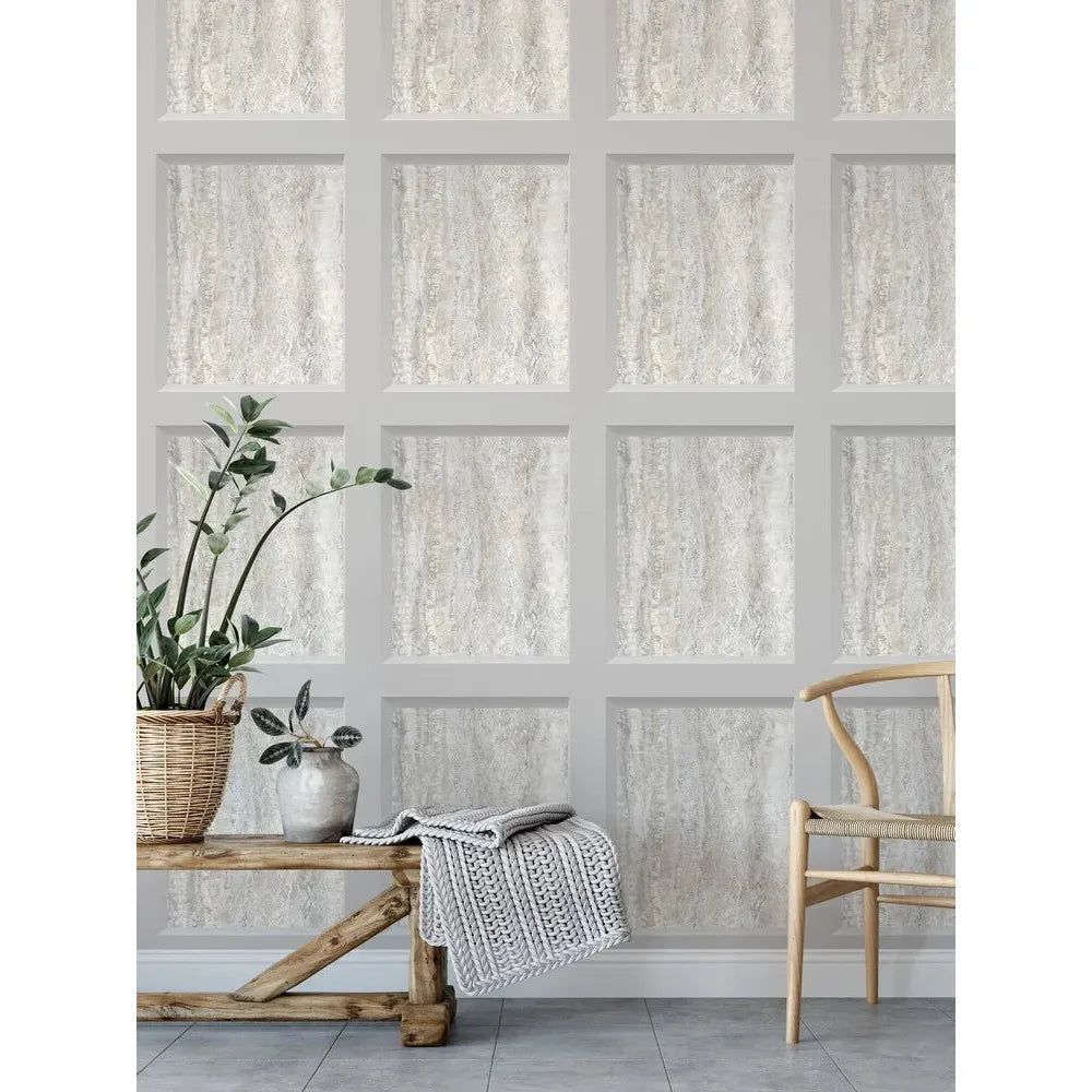 Muriva Eterna Marble Panel Taupe Wallpaper (186502)