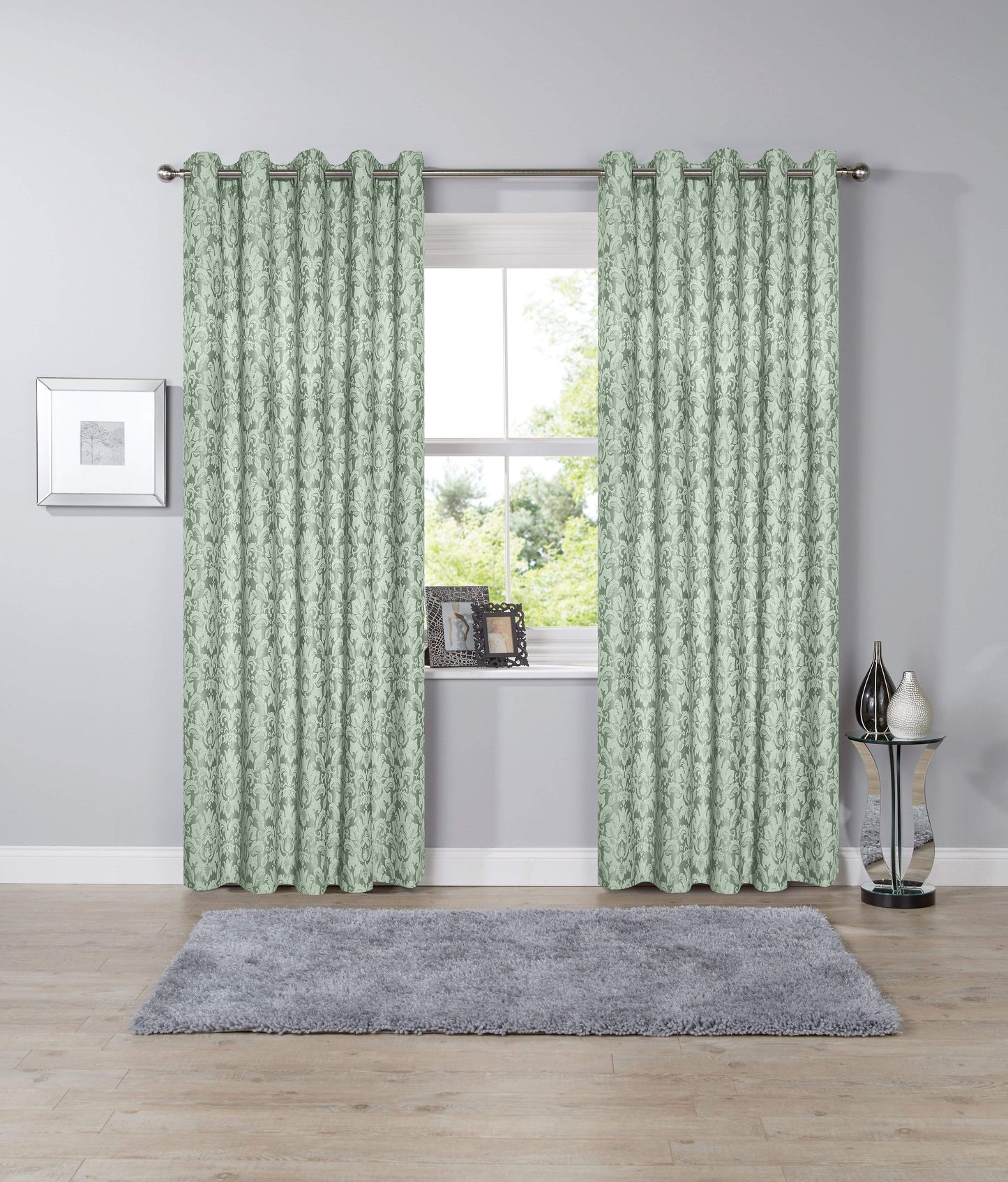 Savoy Hand Woven Jacquard Curtains Luxurious Cotton Blend Eyelet Ring Top OEKO-TEX Certified Bedroom Living Room Panels Multiple Colours by OLIVIA ROCCO