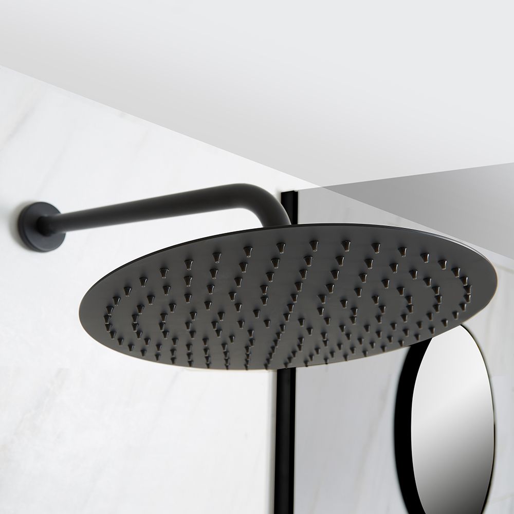 Nero Round Shower Head 200mm