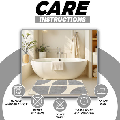 Stockholm Bath Mat Non Slip Backing Super Soft Water Absorbent Cotton Blend Mats Quick-Drying Bathroom Toilet Floor Rug by OLIVIA ROCCO