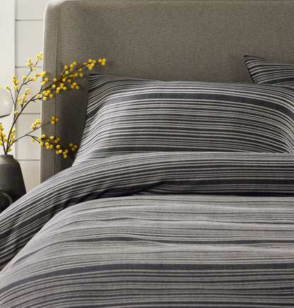 Stripe Jacquard Reversible Cotton Blend Duvet Cover Set with Pillowcases Luxurious Eco-Friendly Bedding for Master and Guest Bedrooms Multiple Sizes and Colours by OLIVIA ROCCO