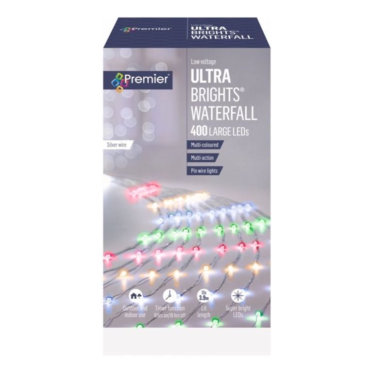 Luces en cascada Ultrabrights multicolores 400 LED grandes