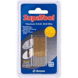 SupaTool Brocas HSS recubiertas de titanio 3x61 mm