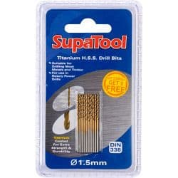 SupaTool Brocas HSS recubiertas de titanio 3x61 mm