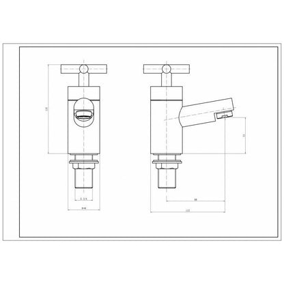 Times Pair Bath Pillar Taps