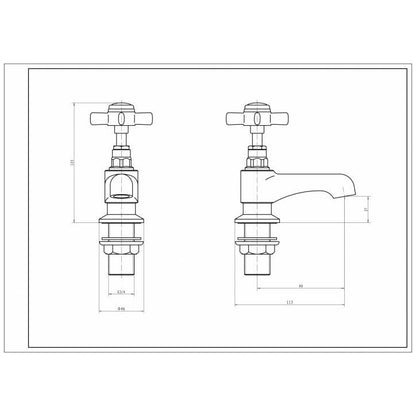 Klassique Pair Bath Pillar Taps