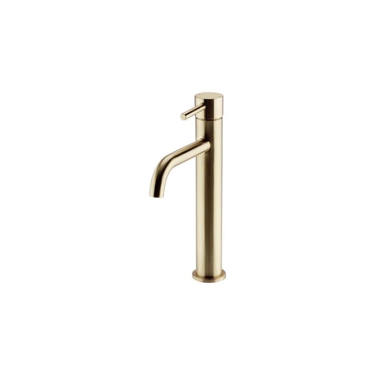 Ottone Hi-Rise Mono Basin Mixer Brushed Brass