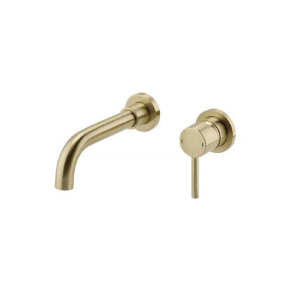 Ottone Wall Mounted Basin Mixer Brushed Brass