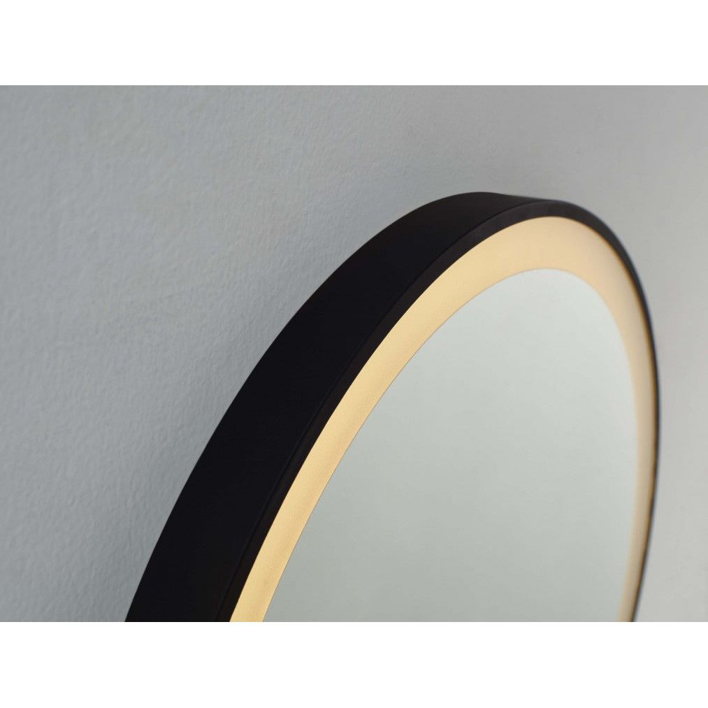 Tetbury 600 mm rond avec bord en acrylique blanc dans un cadre noir