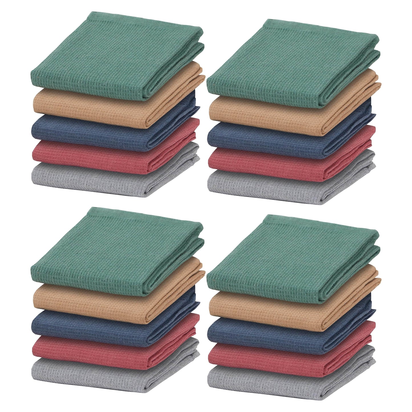 20 Pack Tea Towel Waffle Kitchen Tea Towels Cotton Absorbent Long Lasting Catering Bar Dish Towel, Assorted by OLIVIA ROCCO