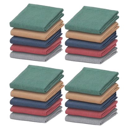 20 Pack Tea Towel Waffle Kitchen Tea Towels Cotton Absorbent Long Lasting Catering Bar Dish Towel, Assorted by OLIVIA ROCCO