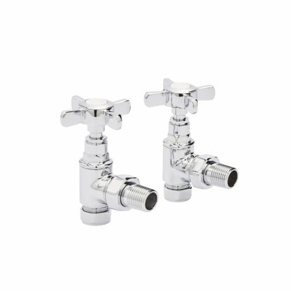 Traditional Cross Head Rad Valve Angled (Pair)