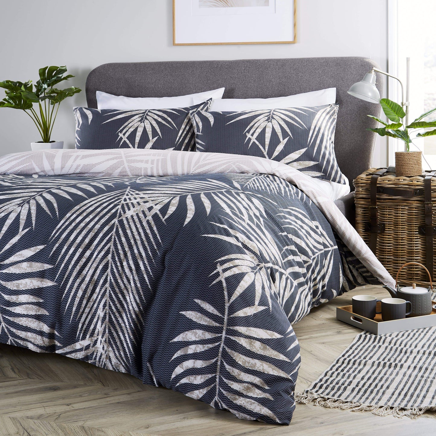 Tropical Leaf Reversible Luxurious Duvet Set Soft Cotton Rich Bedding in Single Double King Sizes with Premium Vibrant Botanical Designs by OLIVIA ROCCO