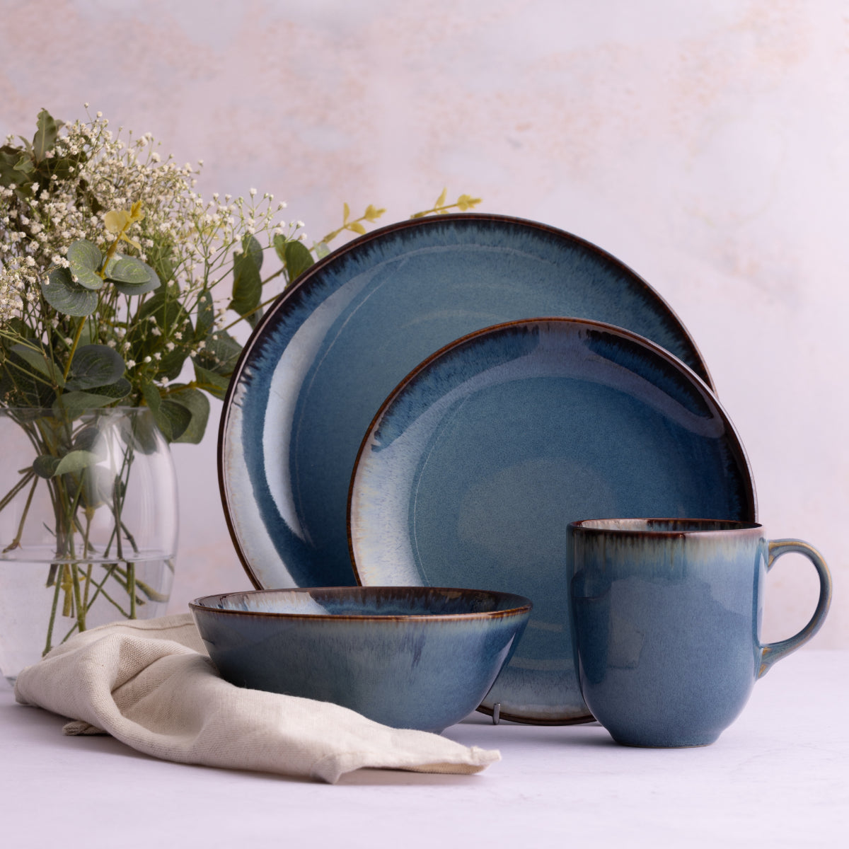 Mason Cash Reactive Blue Dinner Set Batley DIY