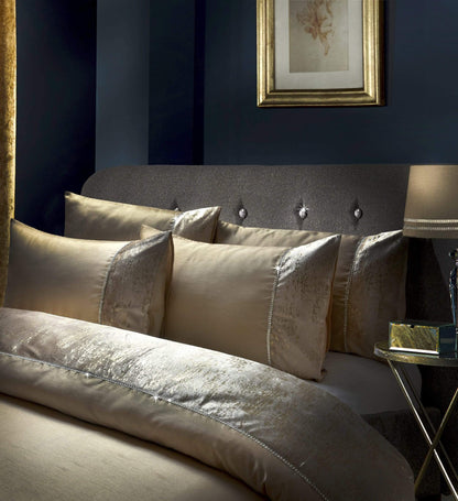 Valentina Ultra-Soft Duvet Set with Crushed Velvet Trim and Diamante Detailing in Double King Super King Sizes OEKO-TEX Certified by OLIVIA ROCCO