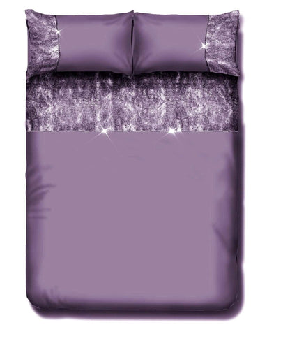Valentina Ultra-Soft Duvet Set with Crushed Velvet Trim and Diamante Detailing in Double King Super King Sizes OEKO-TEX Certified by OLIVIA ROCCO