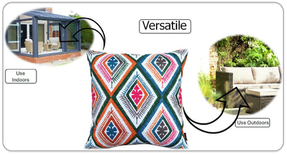 Vibrant Meze Outdoor Waterproof Garden Bench Patio and Indoor Cushions Durable Polyester Hollow-Fibre Filled 43x43 cm by OLIVIA ROCCO