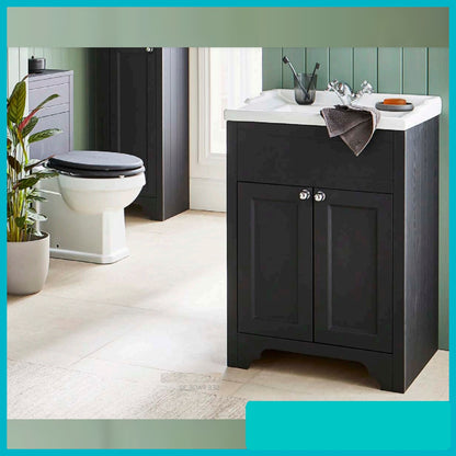 Buckingham 600mm 2 Door Floor Standing Unit Black Oak