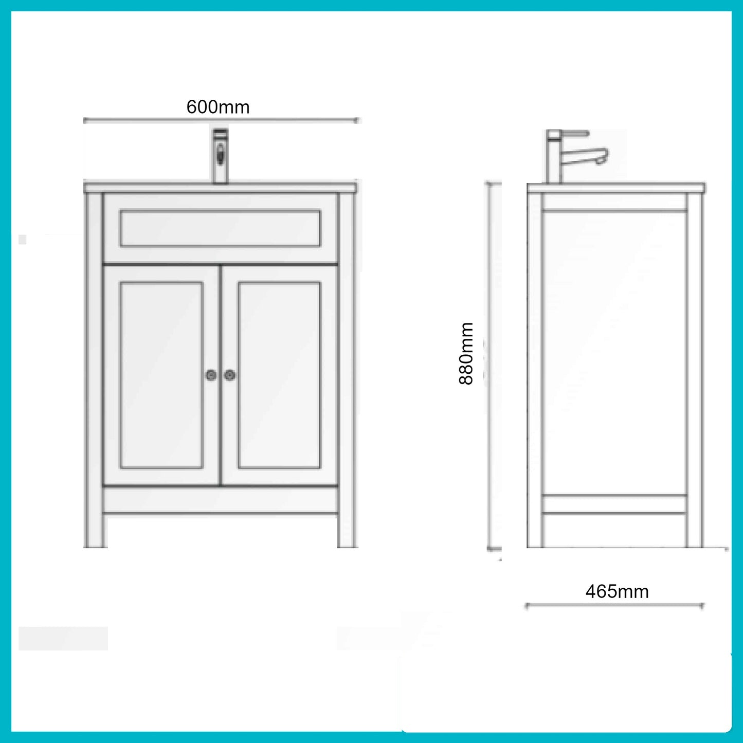 Buckingham 600mm 2 Door Floor Standing Unit Black Oak