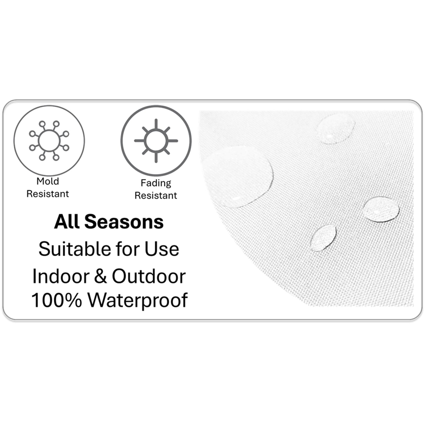 Waterproof Breathable Milano Black Hollowfibre Filled Cushions 43x43cm for Outdoor Garden Bench Sofa or Indoor Use by OLIVIA ROCCO