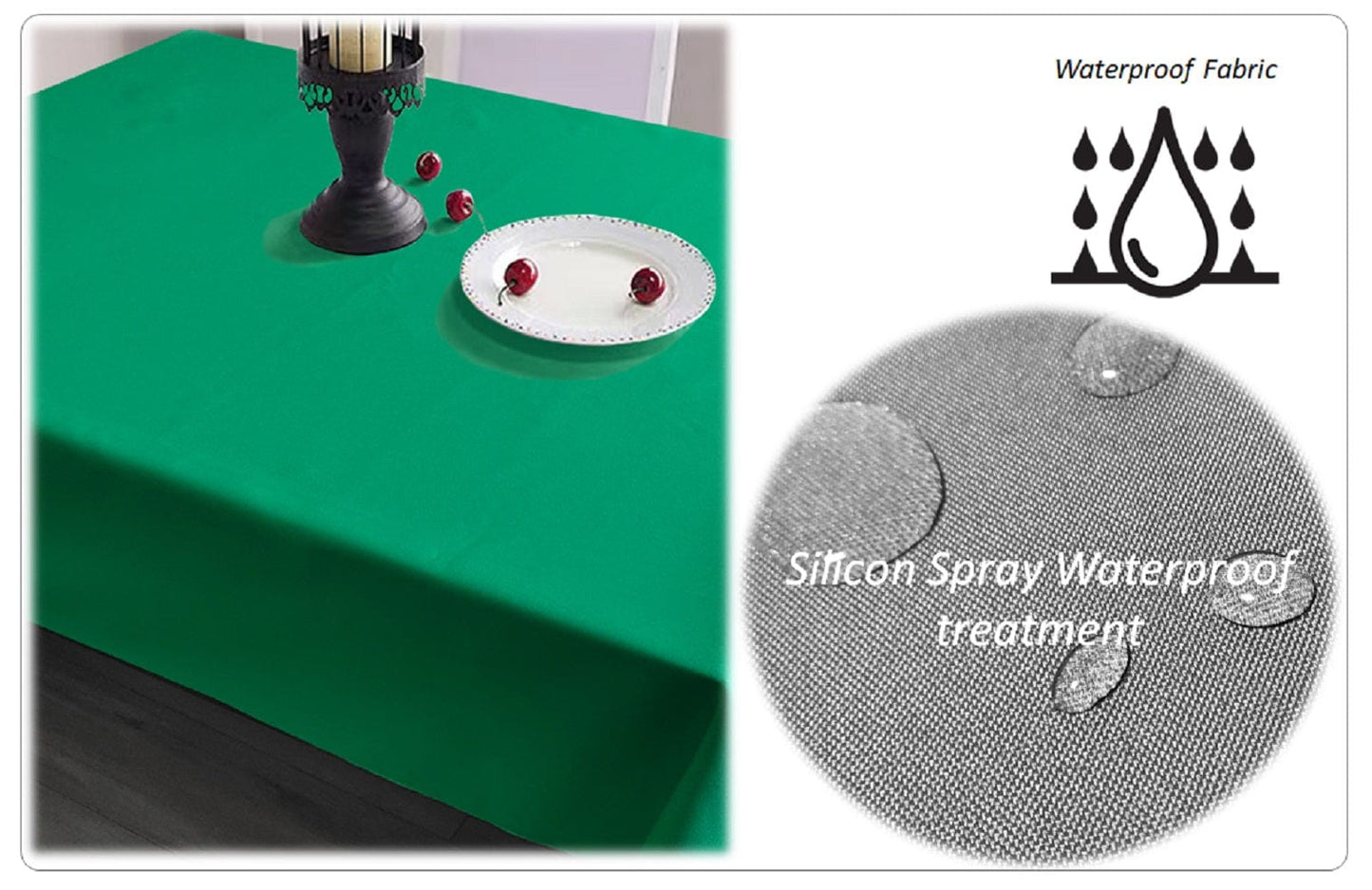 Waterproof Stain Resistant Rectangular Polyester Tablecloth Picnic Mat 145x200cm for Kitchen Dining Indoor Outdoor by OLIVIA ROCCO