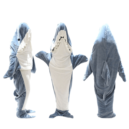 Wearable Shark Blanket Sleeping Bag for Adults Super Soft Flannel Onesie with Hood Perfect for Cosplay Lounging Camping and Sleepovers by OLIVIA ROCCO