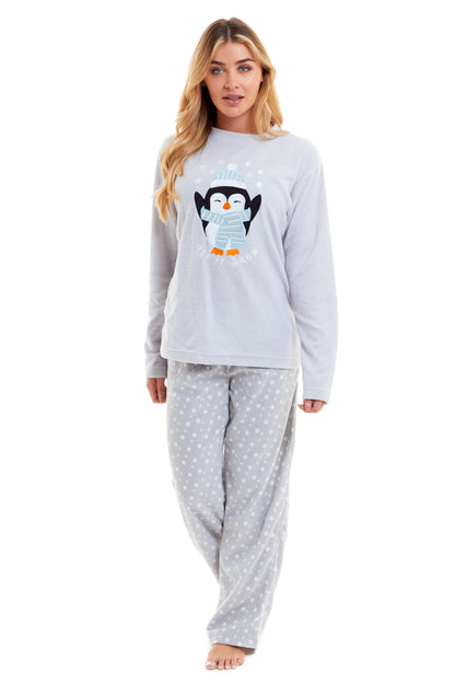 Women's Polar Fleece Penguin Pyjama Set Soft Warm Winter Lounge Wear Boutique Nightwear Ideal Christmas Gift Available in Multiple Sizes by Daisy Dreamer