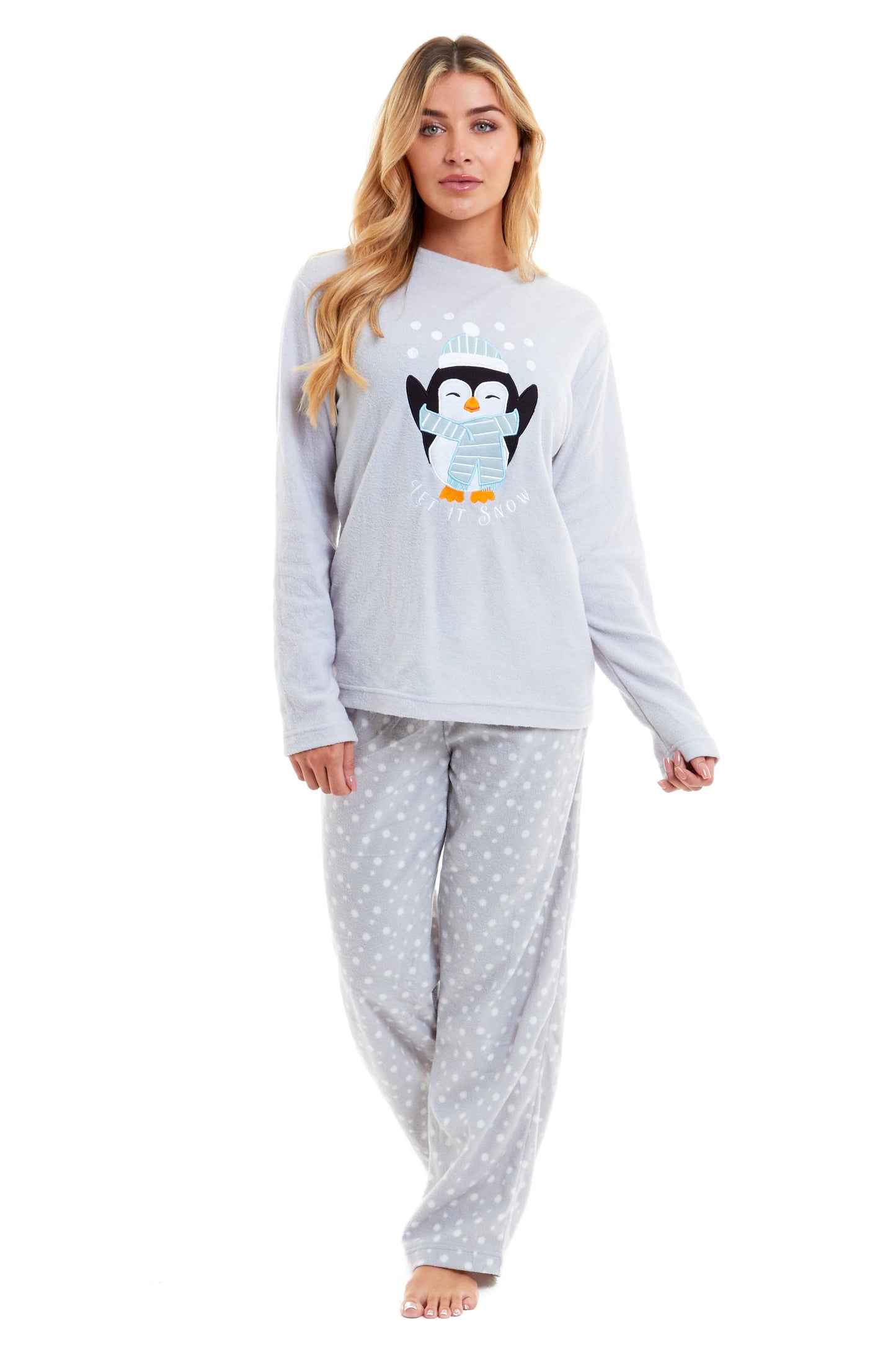 Women's Polar Fleece Penguin Pyjama Set Soft Warm Winter Lounge Wear Boutique Nightwear Ideal Christmas Gift Available in Multiple Sizes by Daisy Dreamer