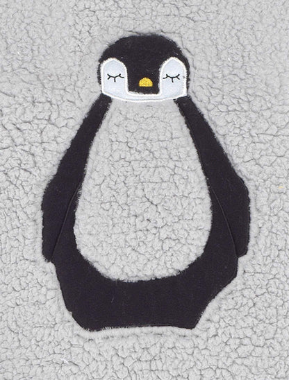 Women's Teddy Fleece Pyjama Set with Penguin Design Soft Cosy Nightwear Stylish Loungewear Warm Snuggle PJs with Contrasting Bottoms for Chilly Evenings by Daisy Dreamer