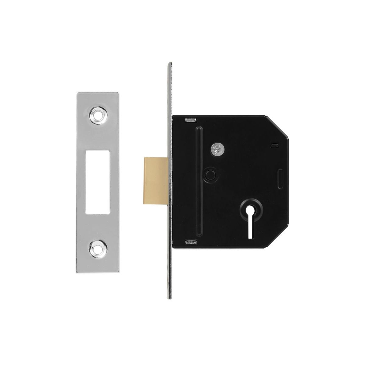 Union Mortice Bathroom Lock Chrome Finish 2.5"