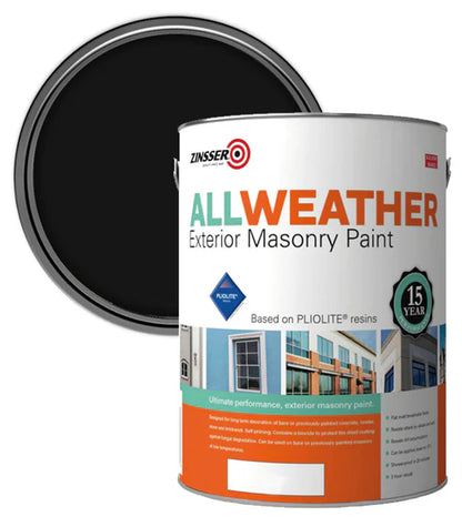 Zinsser All Weather Masonry Paint Blk 5ltr