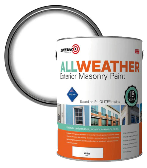 Zinsser All Weather Masonry Paint Wht 5ltr