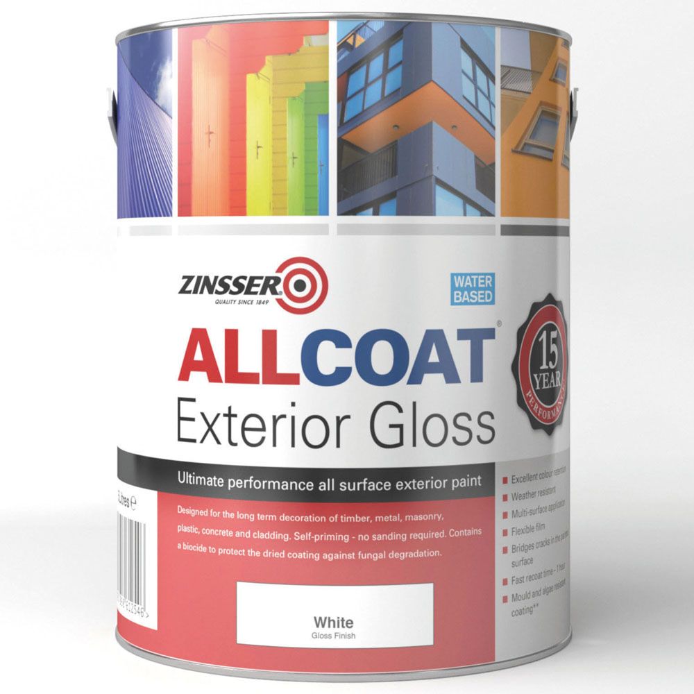 Zinsser Allcoat Exterior Wb Gloss Wht 5ltr